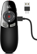 USB C Rechargeable Presentation Clicker Wireless Presenter Remote for PowerPoint Presentations with Timer