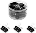 Temiary Binder Clips, Large Metal Binder Paper Clip Black 1.6 Inch, 24 Pcs | Paper Clamps with Clear Storage Container, Binding Paperwork Clamps for School Teachers Office Supplies