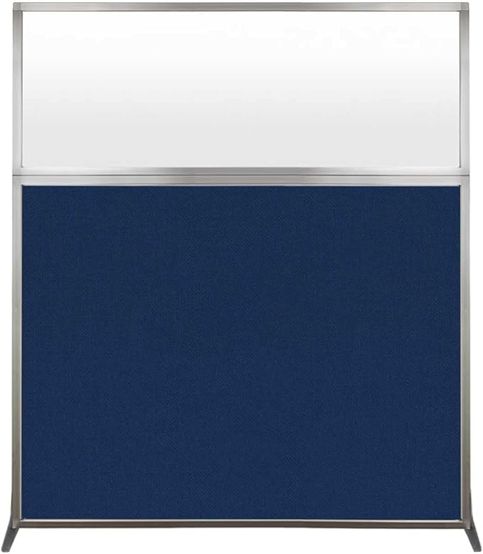 Versare Hush Screen Portable Room Divider | Workstation Wall Divider | Freestanding Privacy Hush Panels | Frosted Windows | Fabric Office Divider Screen | Great for Room Separation
