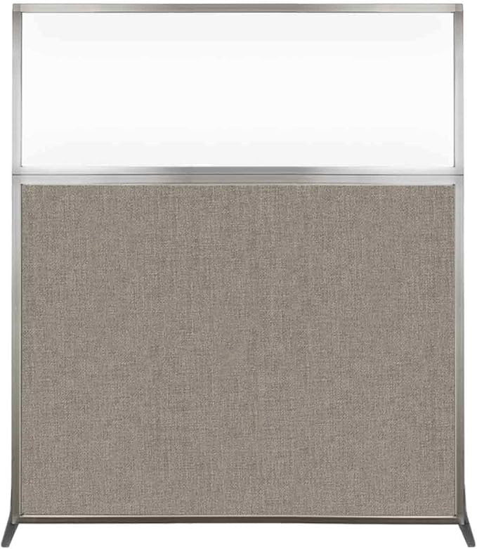 Versare Hush Screen Portable Room Divider | Workstation Wall Divider | Freestanding Privacy Hush Panels | Clear Windows | Fabric Office Divider Screen | Great for Room Separation