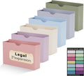 Plastic 3 Inch File Jackets Legal Size,12 Pack Manilla Pocket Folder | Expandable File Jackets for Document,Poly Job Folders File Jacket,Heavy Duty Expansion Pocket,Straight Cut Tabs,Pastel Color