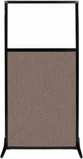 Versare Workstation Partition | Portable Wall Divider | Modern Office Cubicle | Free Standing Privacy Screen | Flexible Work Space | 33" x 70" W/Window, Latte Fabric Panels