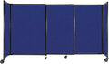 Versare Straightwall Sliding Portable Wall Partition | Freestanding Office Dividers | Locking Wheels | Temporary Room Separator | 7'2'' Wide x 4' Tall Royal Blue Fabric Panels