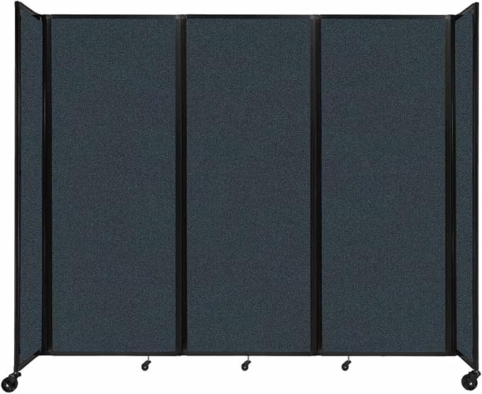 Versare Room Divider 360 Portable Wall Partition | Folding Panels | Large Freestanding Divider | Locking Wheels | Temporary Room Separator