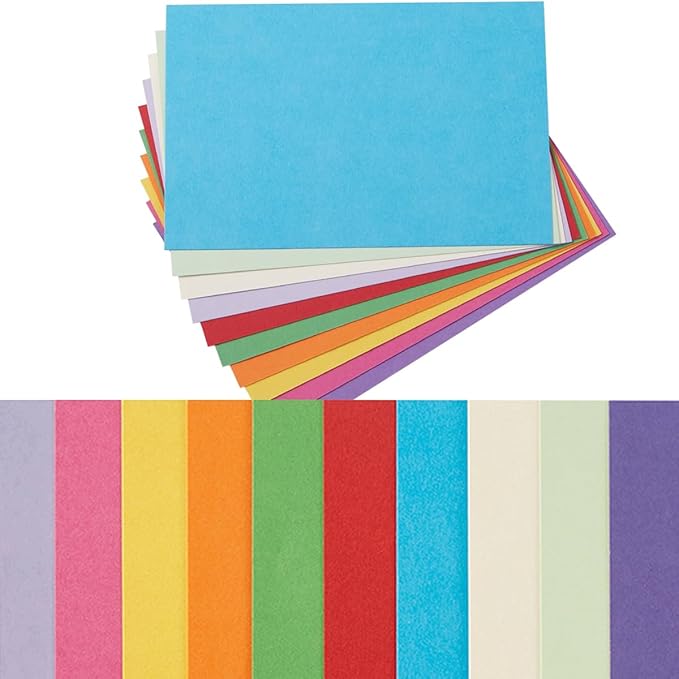 50 Sheets Blank Cardstock Paper 250 GSM Thick Heavy Cards Stock for DIY Art Projects, Card Making, Postcards, Greeting Cards, Birthday Party, Wedding Invitation (Multicolor, 5x7 inches)