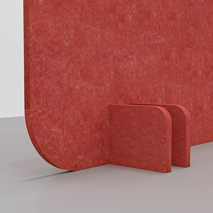 Escape 12" Freestanding Desk Divider | Eco-Friendly Acoustic Privacy Screen | Noise Reducing Desk Partition | 47" Wide | Orange