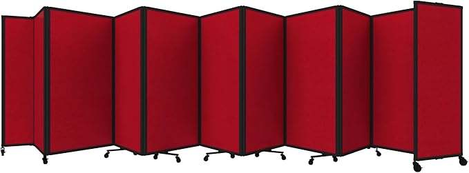 Versare Room Divider 360 Portable Wall Partition | Folding Panels | Large Freestanding Divider | Locking Wheels | Temporary Room Separator