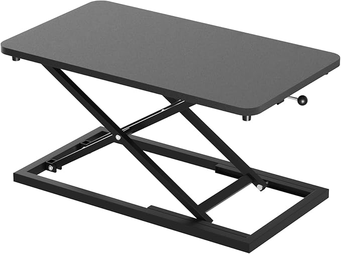 Decoholic Single 24 inch Scissors Lift Keyboard and Mouse Riser, Height Adjustable Standing Desk Converter for Ergonomic Sit Stand Workstations，suitable to hold large/small items (24inch, Black)