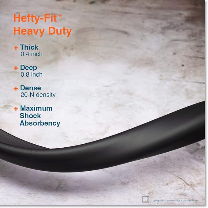 Roving Cove HeftyFit Edge Protector for Baby Proofing (12ft Large Edge Only), Heavy-Duty Soft Rubber Foam Furniture Edge Bumper Guard, Desk Edge Cushion, Wall Corner Covers, 3M Adhesive, Onyx Black