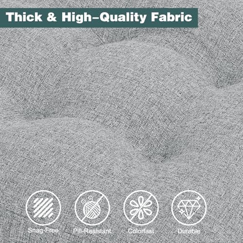 baibu Patented Dining Chair Cushions, 2 Pack, 16.5 x 16.5 x 3.5 in, Grey