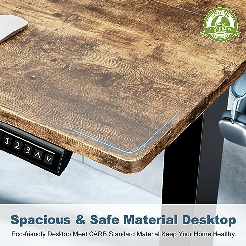 DUMOS 63 Inch Electric Standing Desk, Memory Adjustable Home Office Desk