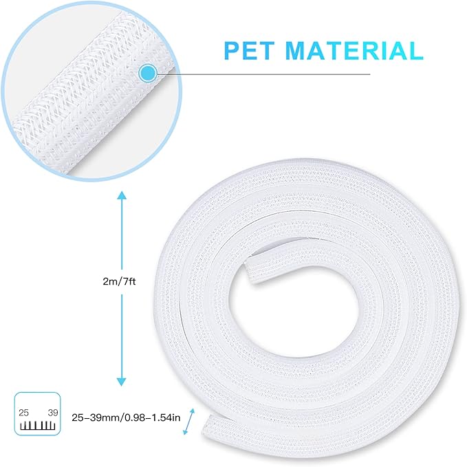 AGPTEK Cable Sleeve Cover, 6.6ft - 1.5 inch Desk Cord Organizer Cable Hider, Home Office Wire Management Computer TV Wire Loom Tubing, Pet Proof Cord Protector, from Cat Dog Chewing, White