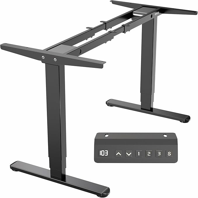 VIVO Electric Dual Motor Stand Up Desk Frame for 40 to 85 inch Table Tops, Frame Only, 3 Stage Height Adjustable DIY Workstation with Memory Controller, Black, DESK-V103E