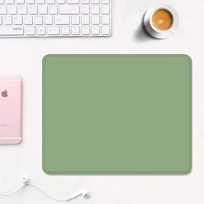 Auhoahsil Green Mouse Pad, 12 x 10 Inch Square Mousepad, 3mm Thick Rubber Mouse Mat with Pretty Design, Premium-Textured Non-Slip for Gaming Work Office Wireless Mouse Men Women