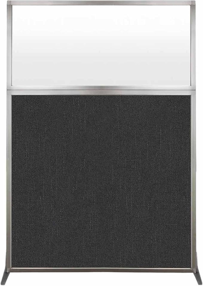 Versare Hush Screen Portable Room Divider | Workstation Wall Divider | Freestanding Privacy Hush Panels | Frosted Windows | Fabric Office Divider Screen | Great for Room Separation