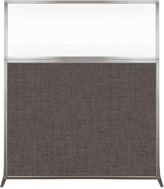 Versare Hush Screen Portable Room Divider | Workstation Wall Divider | Freestanding Privacy Hush Panels | Clear Windows | Fabric Office Divider Screen | Great for Room Separation