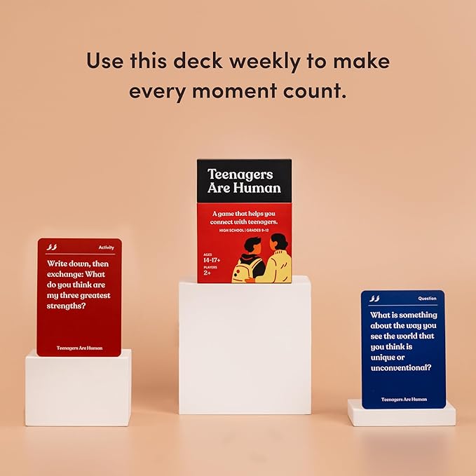 Teenagers are Human 140 Conversation Cards to Help You Get to Know Teenagers, Card Game for High Schoolers, Designed by Experts for Grades 9 to 12, Ages 14 to 17+