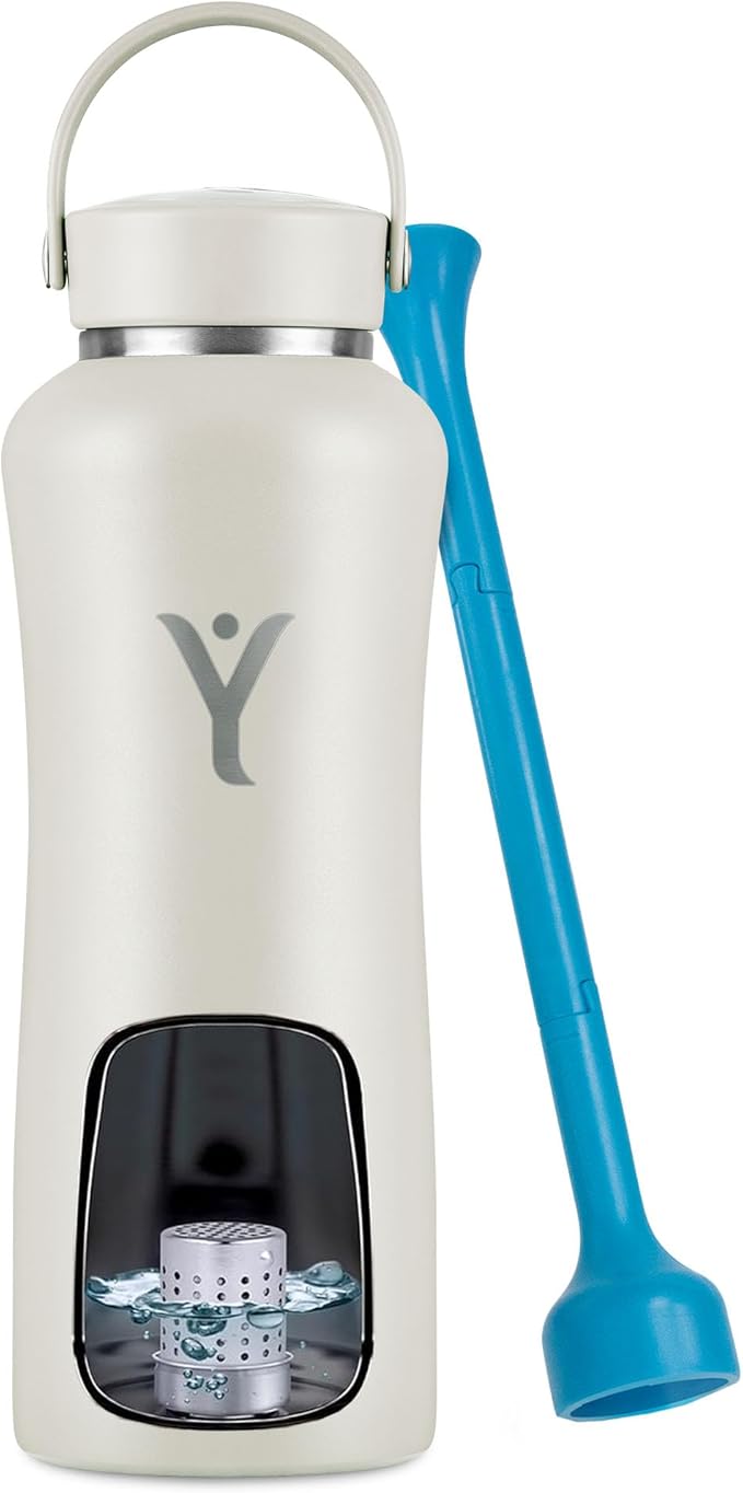 DYLN Hydrogen Water Bottle | Create Hydrating Alkaline Hydrogen-Rich Water Up to 9 pH | Vacuum Insulated Stainless Steel Water Bottle | Keeps Water Cold for 24 Hours