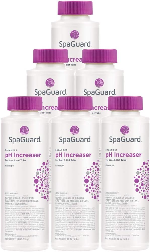 SpaGuard pH Increaser, 18 oz, Pack of 6, pH Raiser for Spas & Hot Tubs, Protects Equipment from Corrosion, Balances Water