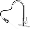 HOMELODY LED Temperature Display Kitchen Faucet with Pull Down Sprayer - Polished Chrome Single Handle Faucet for Kitchen Sink, High Arc Stainless Steel Design for RV Laundry Farmhouse Bar