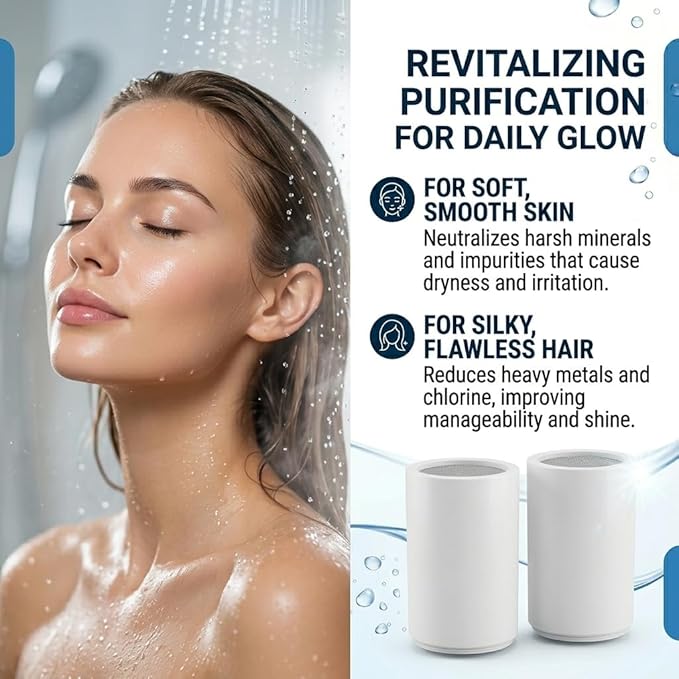 Compatible with Eskin Shower Filter,Replacement Filter Cartridge For Eskiin Shower Head,Removes Hard Water & Chlorine,Improves Water Softening and Filtration(2Pack)