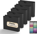 Plastic 1 Inch File Jackets Letter Size,Black Expansion Pocket | 12 Pack Reinforced Manilla Pocket Folders,Poly Expandable File Jacket for Documents,Heavy Duty Files with Straight Cut Tabs