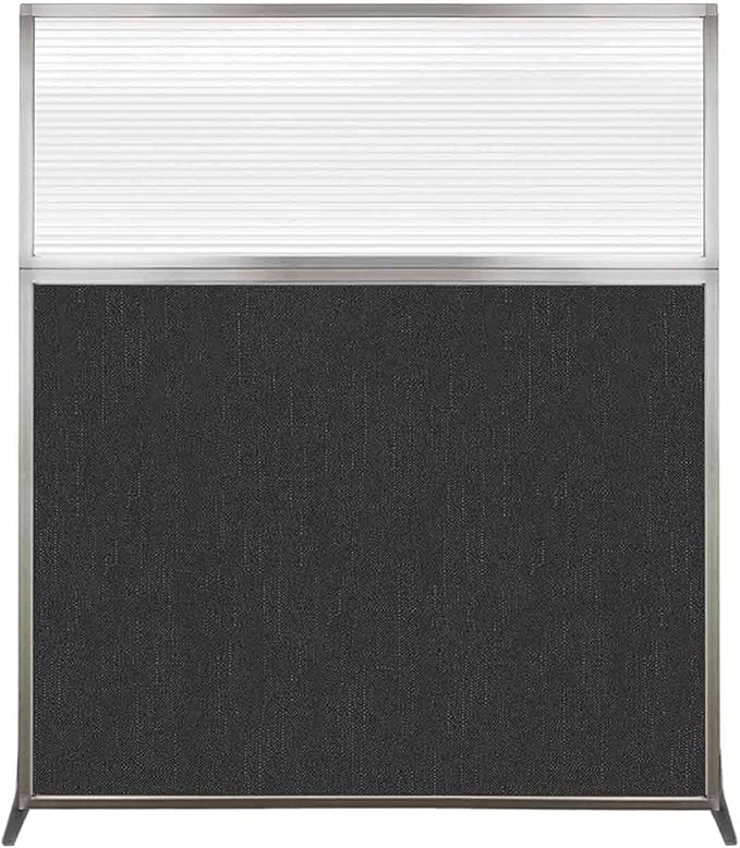 Versare Hush Screen Portable Room Divider | Workstation Wall Divider | Freestanding Privacy Hush Panels | Clear Fluted Windows | Fabric Office Divider Screen | Great for Room Separation