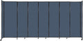 Versare Straightwall Sliding Portable Wall Partition | Freestanding Office Dividers | Locking Wheels | Temporary Room Separator | 15'6'' Wide x 7'6'' Tall Ocean Fabric Panels