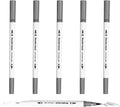 PATIKIL 6Pack Dual Brush Markers, Gray Watercolor Fine and Brush Tips Pens Colored Marker Calligraphy Coloring Art Supplies Set for Coloring Book Illustration Sketching Journaling