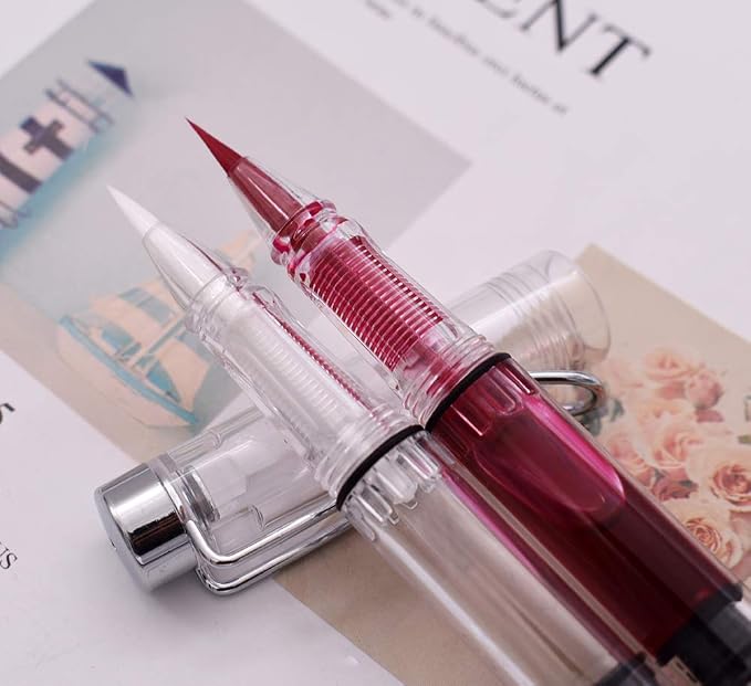 3PCS Yongsheng 3009 Piston-Filled flexible Brush Tip Fountain Pen Fine to Broad For Sketch,Drawing,Scrapbook and Calligraphy Painting