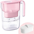Waterdrop PT-05P Water Filter Pitcher, 7-Cup Capacity, NSF Certified, Pink | 5X Longer Filter Life, Up to 200 Gallons, for Fridge, Countertop, and Gift Giving, Reduces PFOA/PFOS, Chlorine