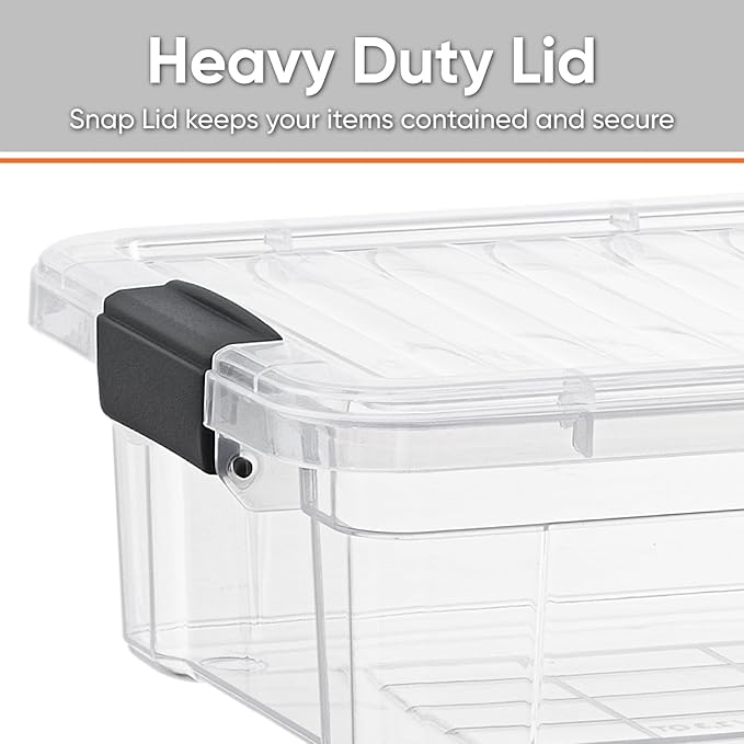 Superio Storage Bins with Lids- 2 Pack, 7.4 Qt Clear Boxes for Organizing, Stackable Plastic Containers- BPA Free, Non-Toxic, Odor Free, Organizer for Home, Office, Dorm