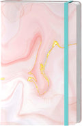 Lined Journal Notebook, Pink Marble Hardcover, Medium 5.7 x 8.4 in, 160 Pages Thick Paper, Cute Aesthetic A5 College Ruled Notebook for Journaling Writing Work Office School Women Girls
