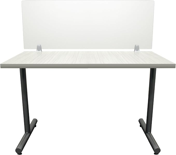 OBEX Clear Acrylic Desk Mounted Privacy Panel, 24" x 30", Clear