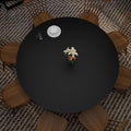 Round Table Mats - Can Be Used On Both Sides Waterproof and Easy to Clean Good Flatness Used for Dining Table(Black+Gray Dia.54Inch)