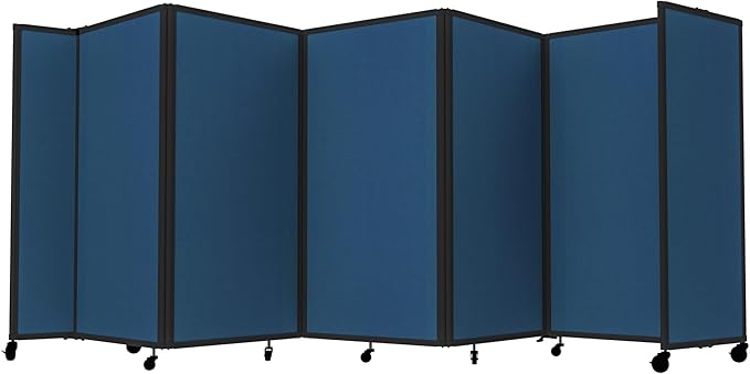 Versare Room Divider 360 Portable Wall Partition | Folding Panels | Large Freestanding Divider | Locking Wheels | Temporary Room Separator