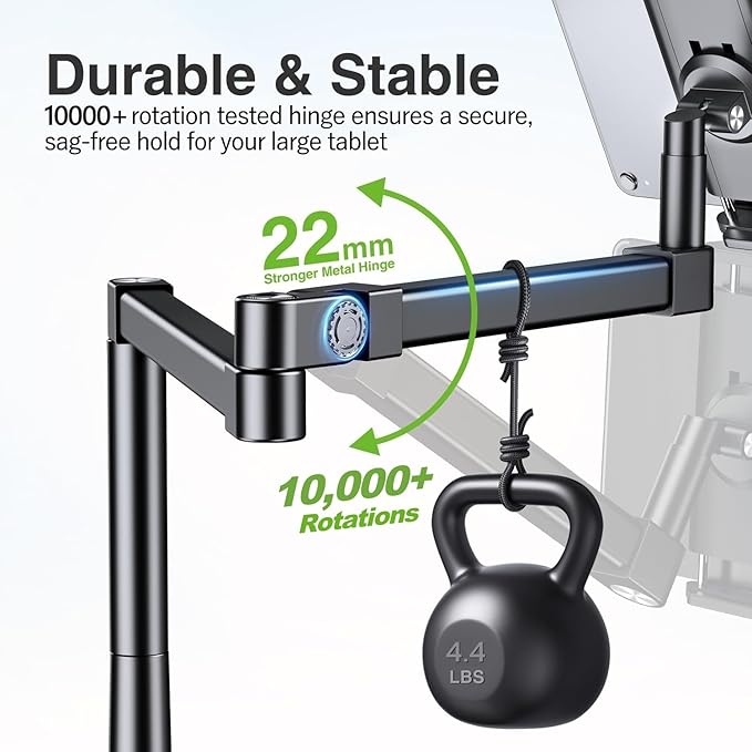 elitehood 28in Long Arm iPad Desk Mount, Heavy Duty Aluminum Tablet Arm Mount for Desk Bed Sofa, Compatible with iPad Pro 13/12.9 Air Mini, iPhone, Portable Monitor and 4.7-13in Tablets