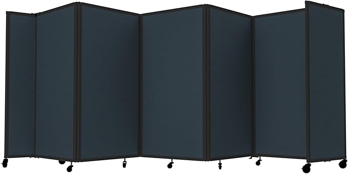 Versare Room Divider 360 Portable Wall Partition | Folding Panels | Large Freestanding Divider | Locking Wheels | Temporary Room Separator