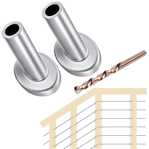 [Patent]CKE 40 Pack T316 Marine Grade Stainless Steel 30 Degree Angle Beveled Protector Sleeves Wood Post Protector for 1/8" Wire Rope Cable Railing, DIY Balustrade, 30 Degree Protective Sleeves, CR30