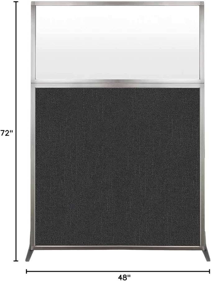 Versare Hush Screen Portable Room Divider | Workstation Wall Divider | Freestanding Privacy Hush Panels | Frosted Windows | Fabric Office Divider Screen | Great for Room Separation