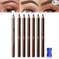 6Pcs Brown Eyebrow Pencils for Women, Wooden Hard-Core Eyebrow and Eyeliner Pencil, Long Lasting Waterproof and Sweat-Proof, Beginner Makeup Brow Pencil With Pencil Sharpener (Brown, 6Pcs)