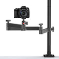 ULANZI Camera Desk Mount Stand with Flexible Arm, Overhead Mount, Articulated Arm with 360° Rotatable Ball Head, Aluminum Desk Mounting Stand for Ring Light/DSLR Camera/Webcam/Panel Light
