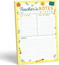 Sweetzer & Orange Teacher Planner Pad – Weekly Undated Lesson Planner for Teachers – 60 Tear-Off Sheets – 9” x 6” Compact Desk Notepad with Notes and Contact Section – Bright Yellow Border