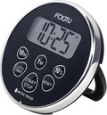 FCXJTU Digital Waterproof Shower Clock Timer, Bathroom Shower Countdown Timer for Kitchen Cooking with Alarm, Magnetic Back, Stand Silver Black