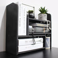 YGYQZ Adjustable Desktop Shelf Organizer, 3-Tier Expandable Desk Shelf, Black