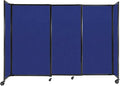 Versare Straightwall Sliding Portable Wall Partition | Freestanding Office Dividers | Locking Wheels | Temporary Room Separator | 7'2'' Wide x 5' Tall Royal Blue Fabric Panels