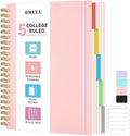 Spiral Notebook 8.5" x 11", 5 Subject Notebooks College Ruled with Dividers | 300 Pages 100GSM Thick Spiral Writing Journal for Women & Men, Large A4 Lined Journal Notebooks for Work, School Supplies
