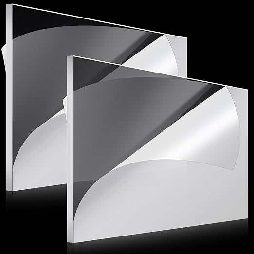 Roowest 2 Pcs 24 x 36 Inch, 1/2 Inch Thick Clear Acrylic Plexiglass Sheets Transparent Plastic Panels Sheets Cut to Size Cast Acrylic Board Panel with Protective Film for Craft DIY Project Sign Frame