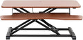 VIVO 36 inch Desk Converter, K Series, Height Adjustable Sit to Stand Riser, Dual Monitor and Laptop Workstation with Wide Keyboard Tray, Dark Walnut Top, Black Frame, DESK-V036KA