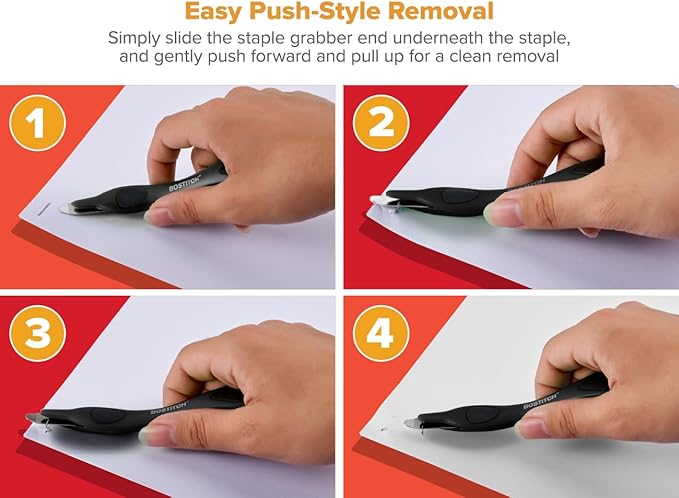 Bostitch Office Professional Magnetic Easy Staple Remover, Staple Puller Stick for Office, Home & School - Black, Blue, & Red, 3 Pack